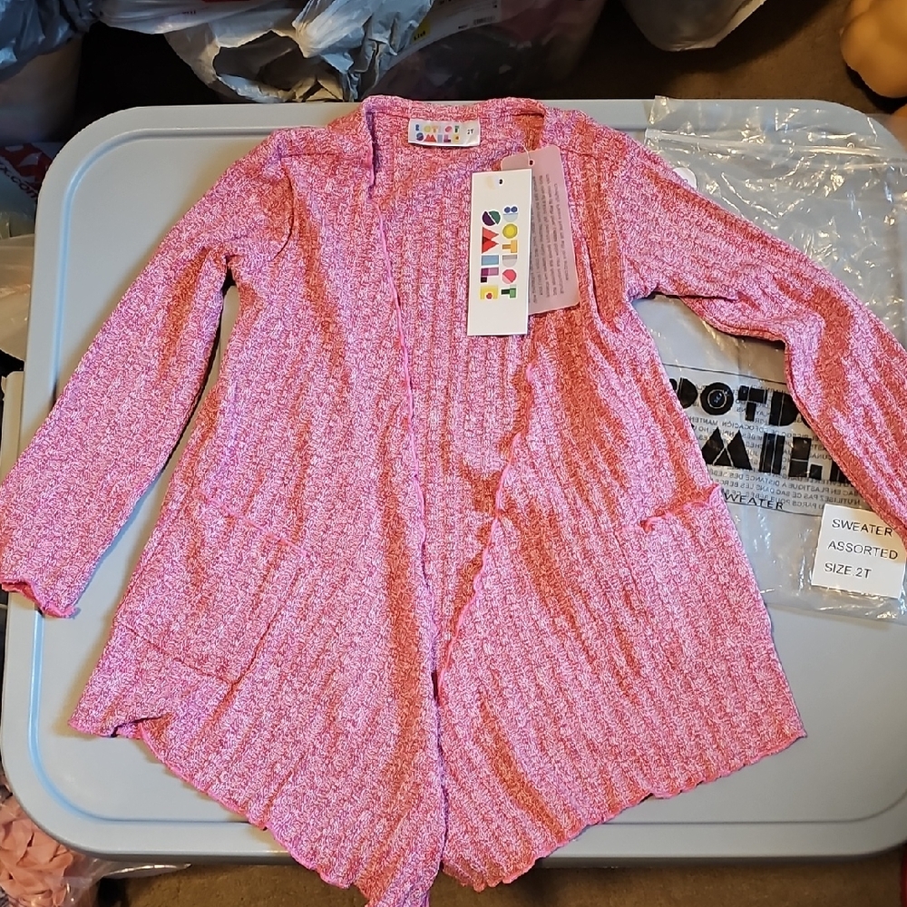 DOT DOT SMILE NWT TODDLER GIRL PINK SWEATER SIZE 2T